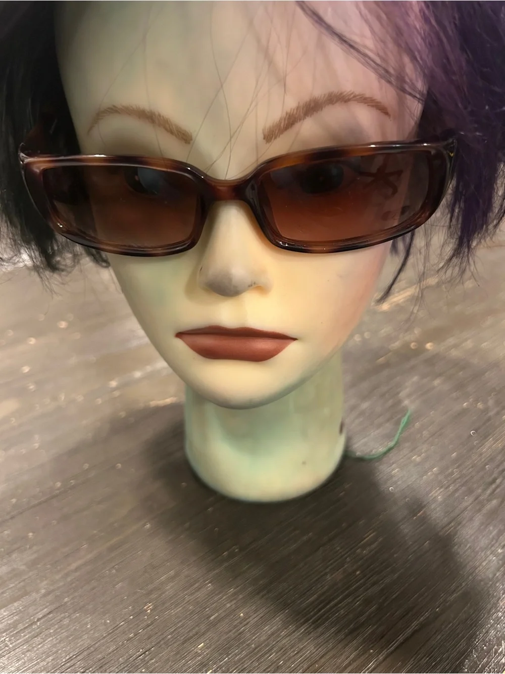 Tortoiseshelll Rectangular Sunglasses - Brown Lenses